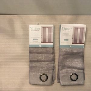Regal Home Glimmer Metallic Sheer Grommet Top Curtain Panels (Qty:2) 50x84 Gray